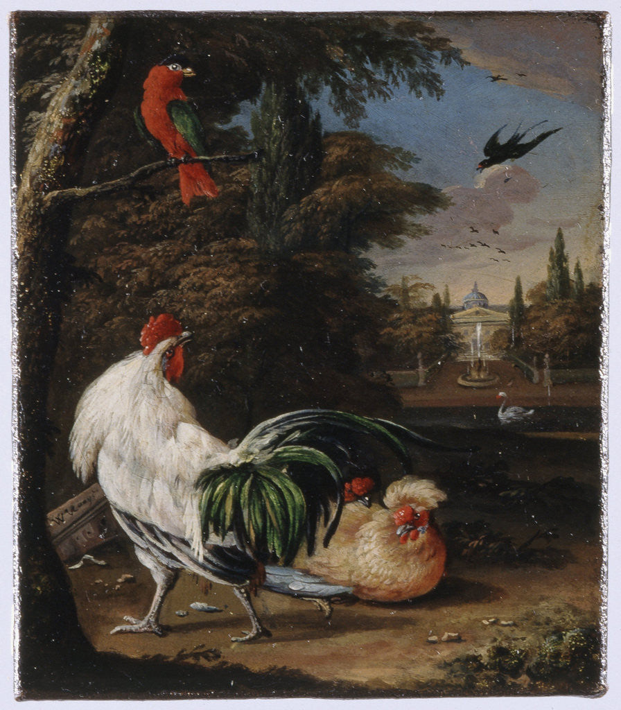 Detail of Birds in a park by Willem Hendrik Wilhelmus van Royen