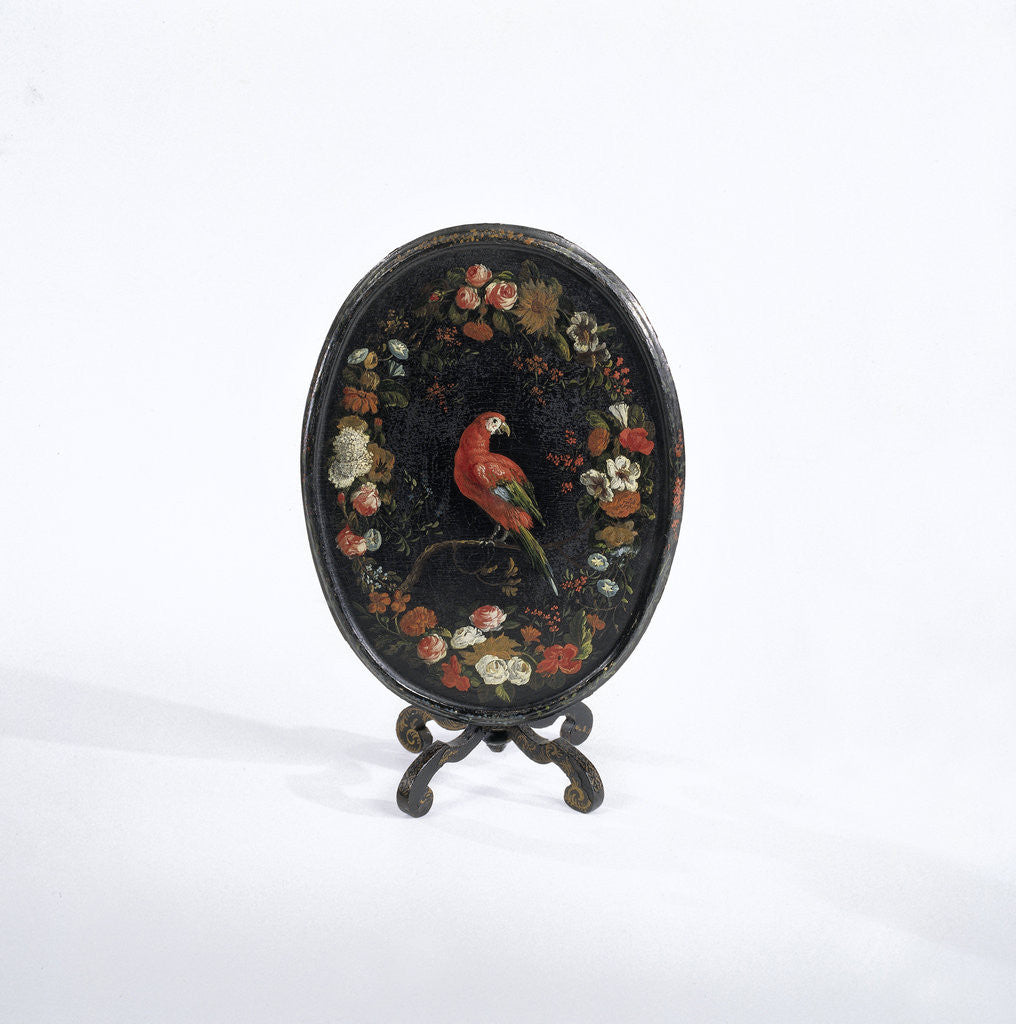 Detail of Folding table made of black lacquered white wood, with a foldable blade by Willem Hendrik Wilhelmus van Royen