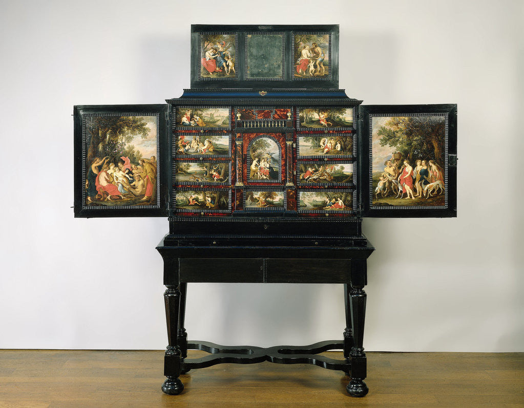 Detail of Art Cupboard, painted with mythological scenes by Anonymous