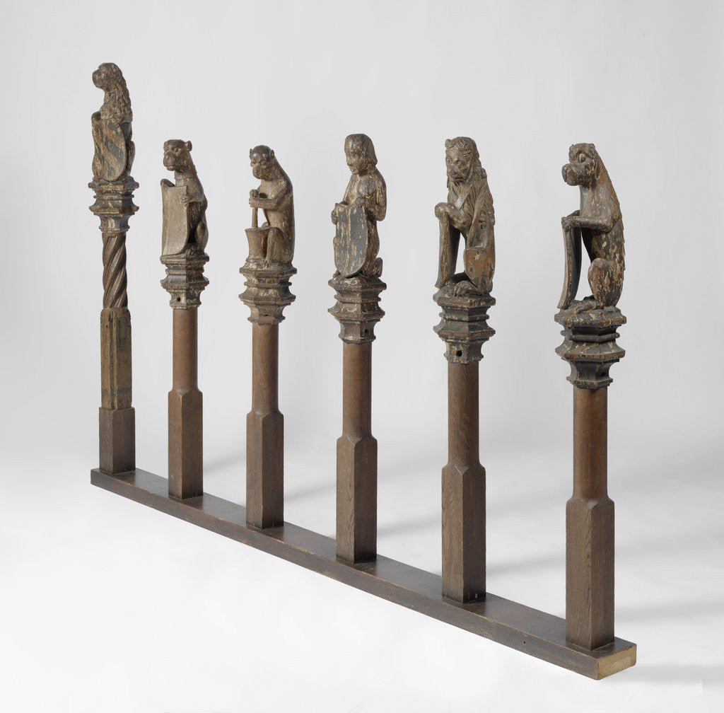 Detail of Balustrade from Rolzaal in the Court of Holland in The Hague (monkeys), The Netherlands, Joost Janszoon by Jan de Paep