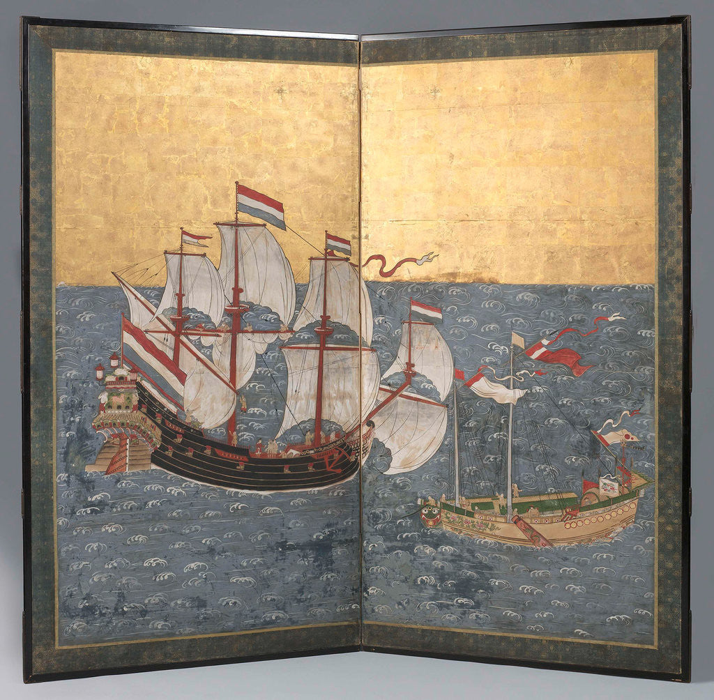 Detail of Japanese screen by Genkei-school Nagasaki