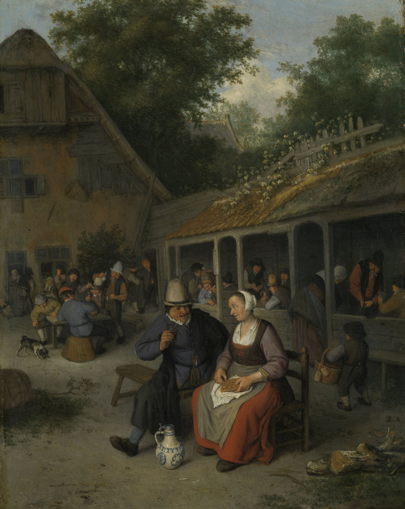 Detail of Peasant Inn by Cornelis Dusart