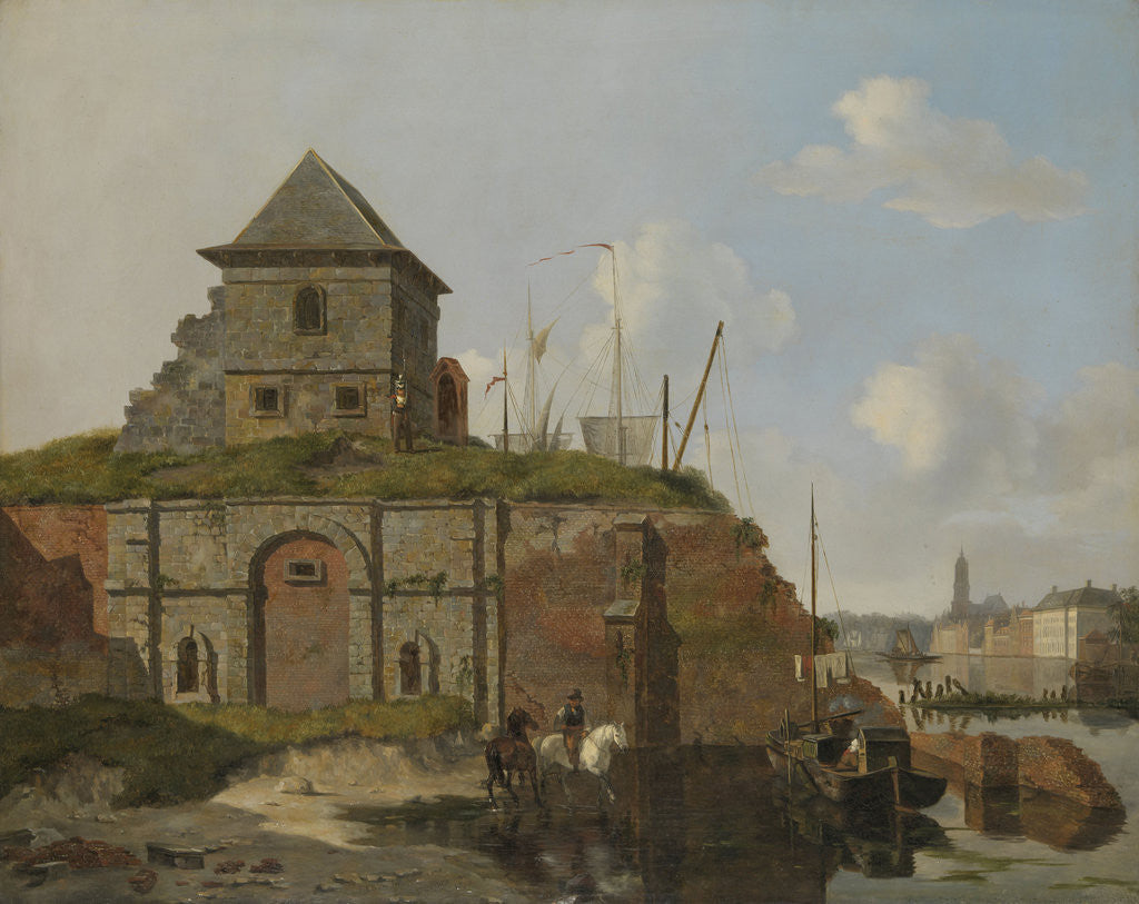Detail of Town Rampart with Gunpowder-Magazine, Carel Jacobus Behr by Gijsbertus Craeyvanger