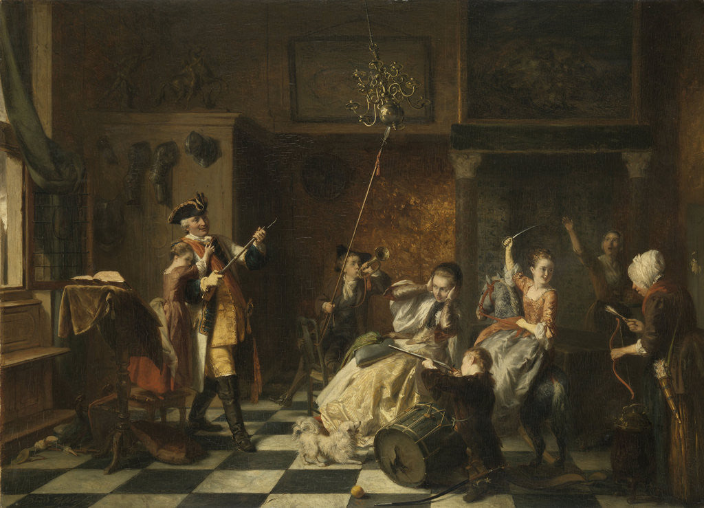 Detail of Thus the old sing, squeaks the boy (Parricides) (Children follow the example of their parents) by David Bles
