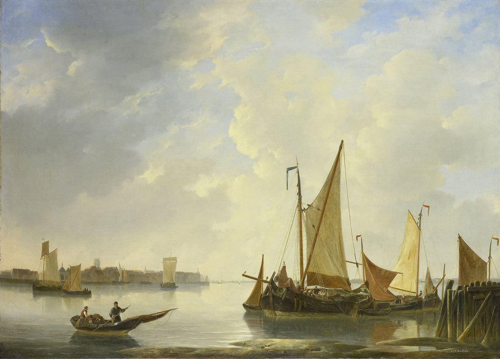 Detail of View of Dordrecht from Papendrecht, The Netherlands by Christiaan Lodewijk Willem Dreibholtz