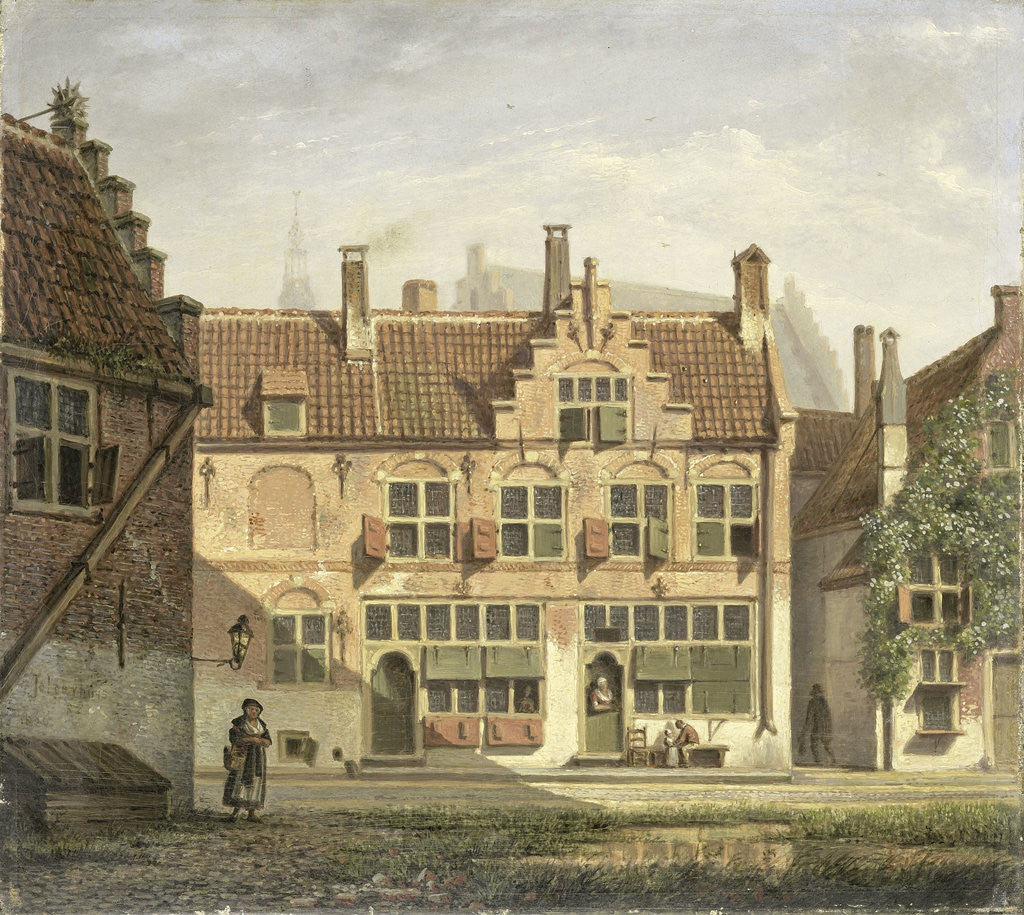 Detail of A Street in Amersfoort, The Netherlands by Johannes Jelgerhuis