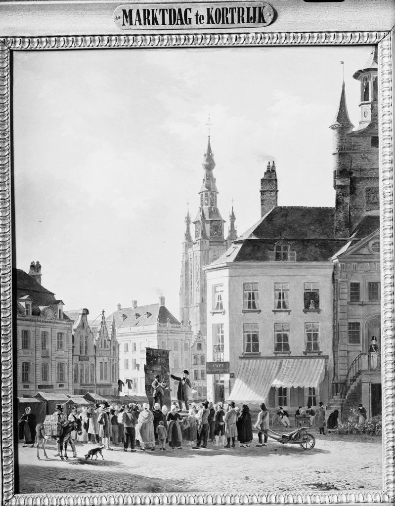 Detail of Market Day in Courtrai, Kortrijk Belgium by Jan Baptiste De Jonghe