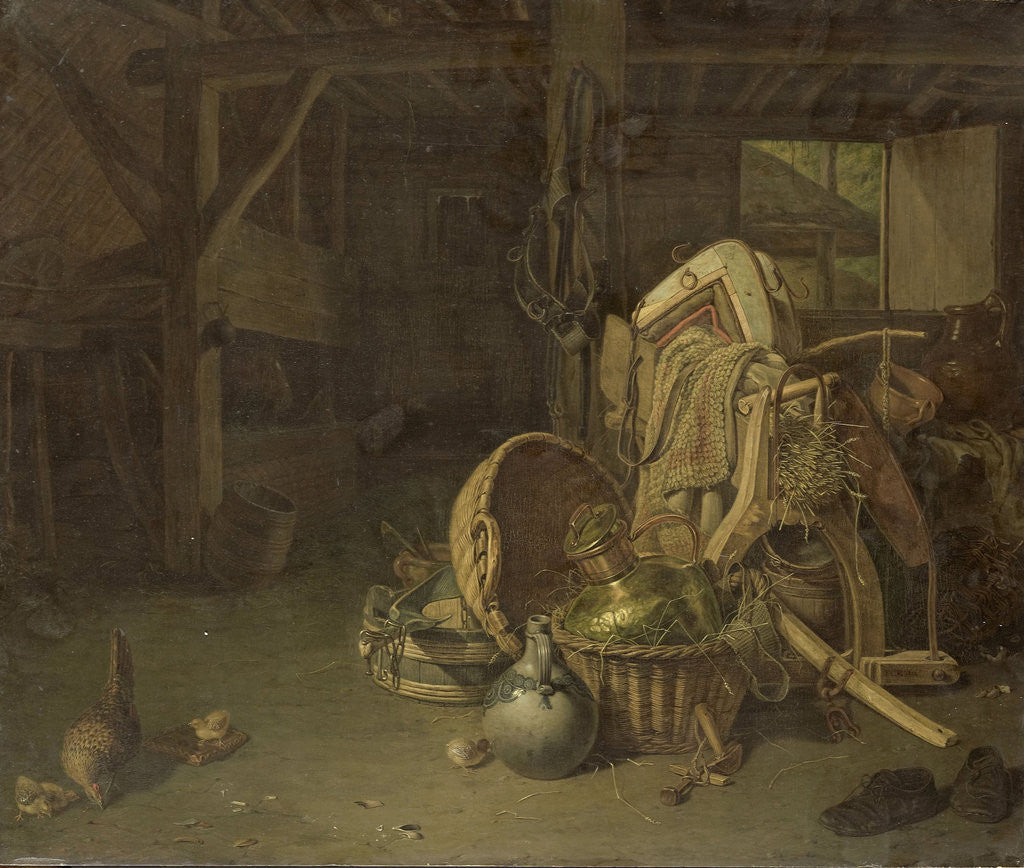 Detail of Still Life in a Stable by François Cornelis Knoll