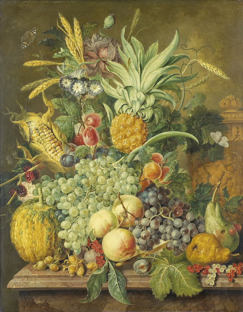 Detail of Still Life with Fruit by Jacobus Linthorst