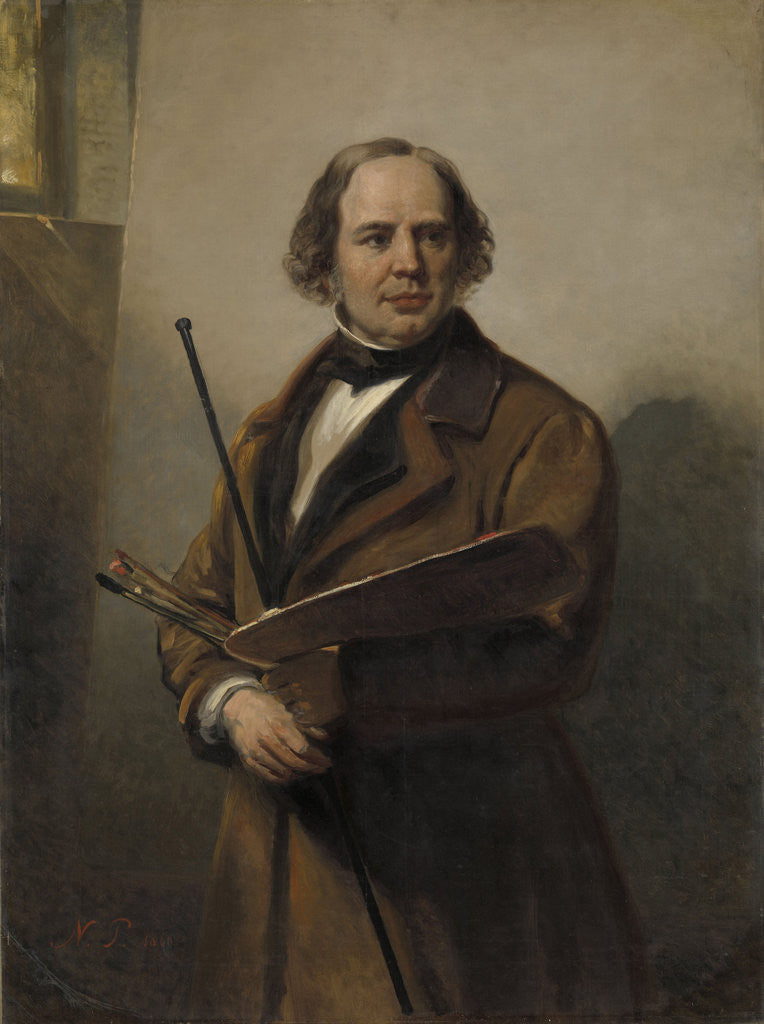 Detail of Jan Willem Pieneman, Painter, Father of Nicolaas Pieneman by Nicolaas Pieneman