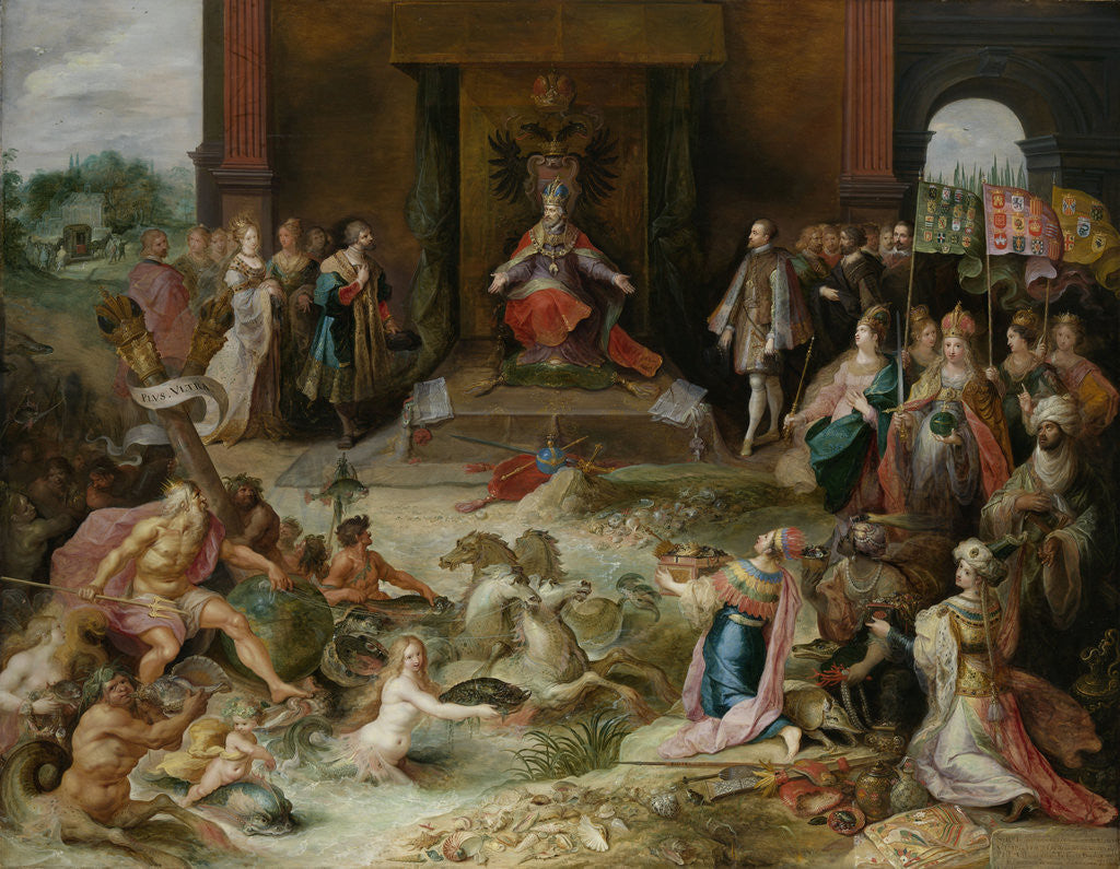 Detail of Allegory on the Abdication of Emperor Charles V in Brussels Belgium by Frans Francken II