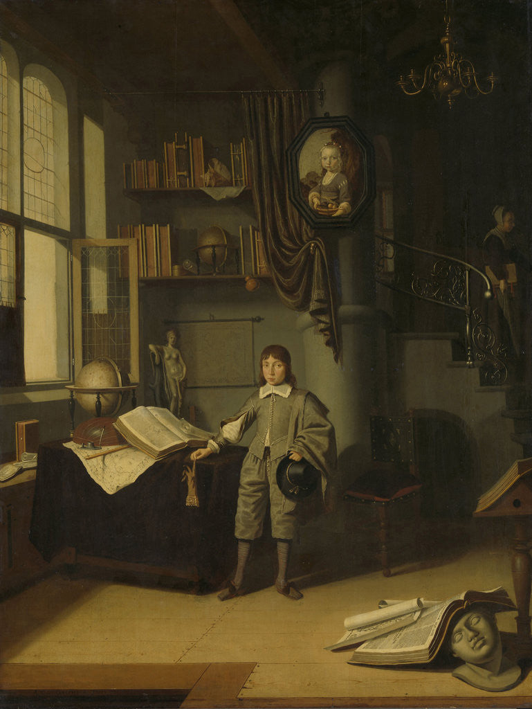Detail of Young Man in a Study by Adriaen van Gaesbeeck