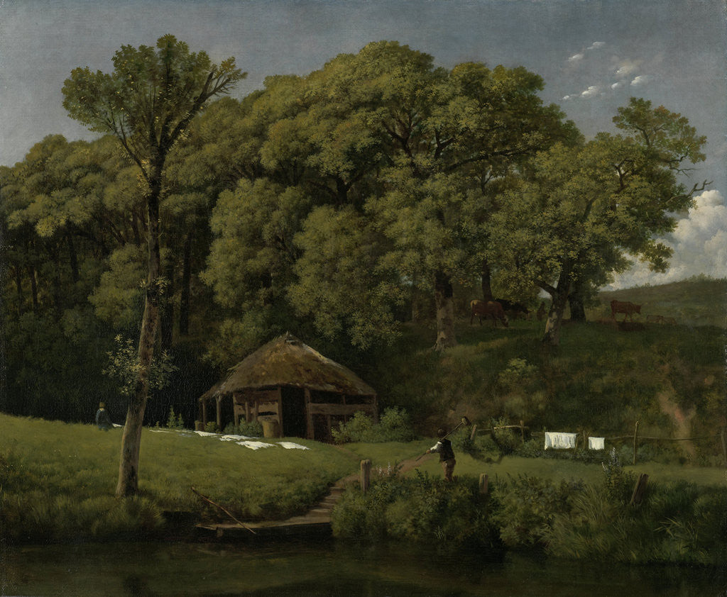 Detail of A Barn on the Bank of a Stream in Gelderland, The Netherlands by Wouter Johannes van Troostwijk