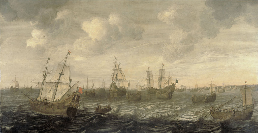 Detail of The Dutch Herring Fleet under Sail by Cornelis Beelt