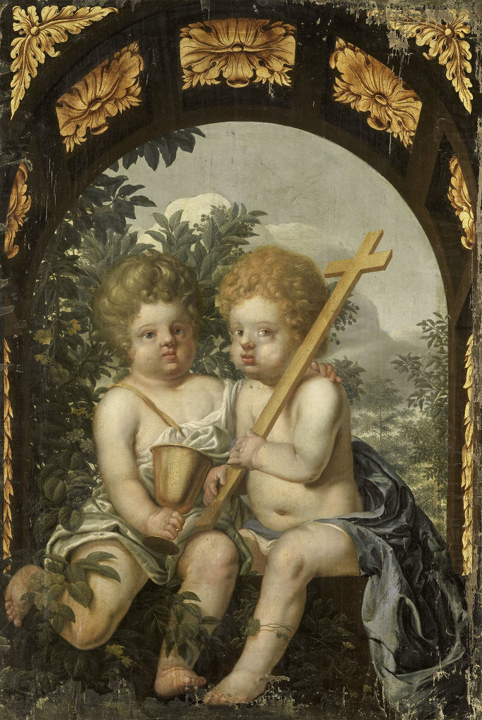 Detail of Christian Allegory with two Children with Cross and Chalice by Anonymous