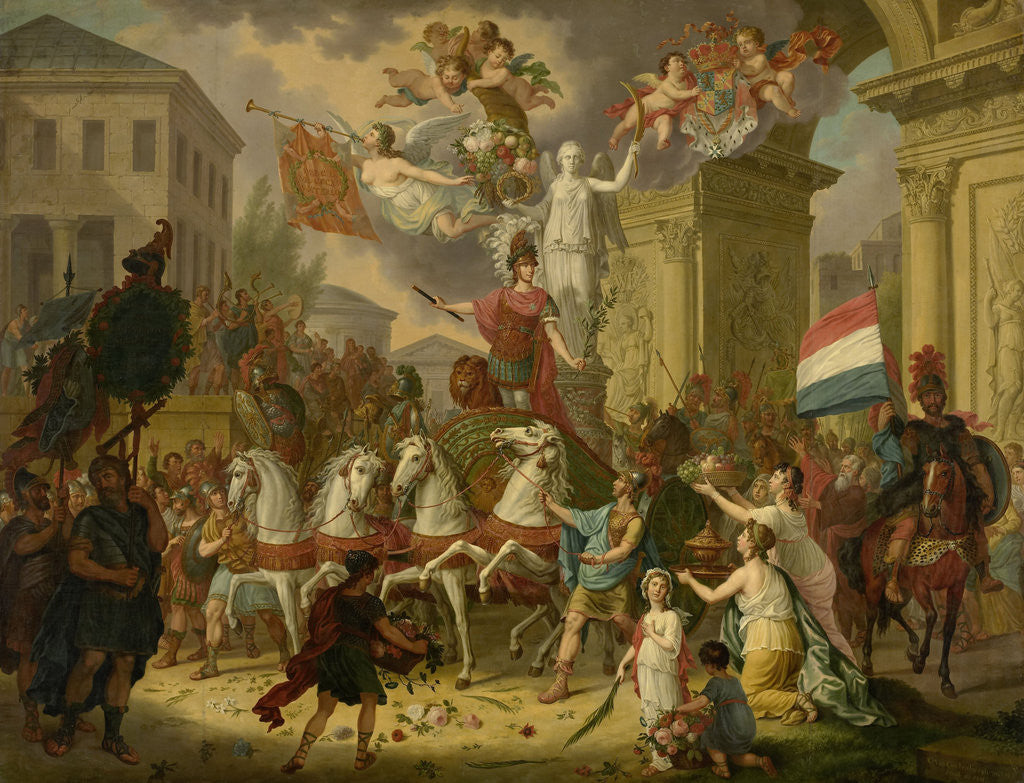 Detail of Allegory of the Triumphal Procession of the Prince of Orange, later King William II, as the Hero of Waterloo, 1815 by Cornelis van Cuylenburgh II