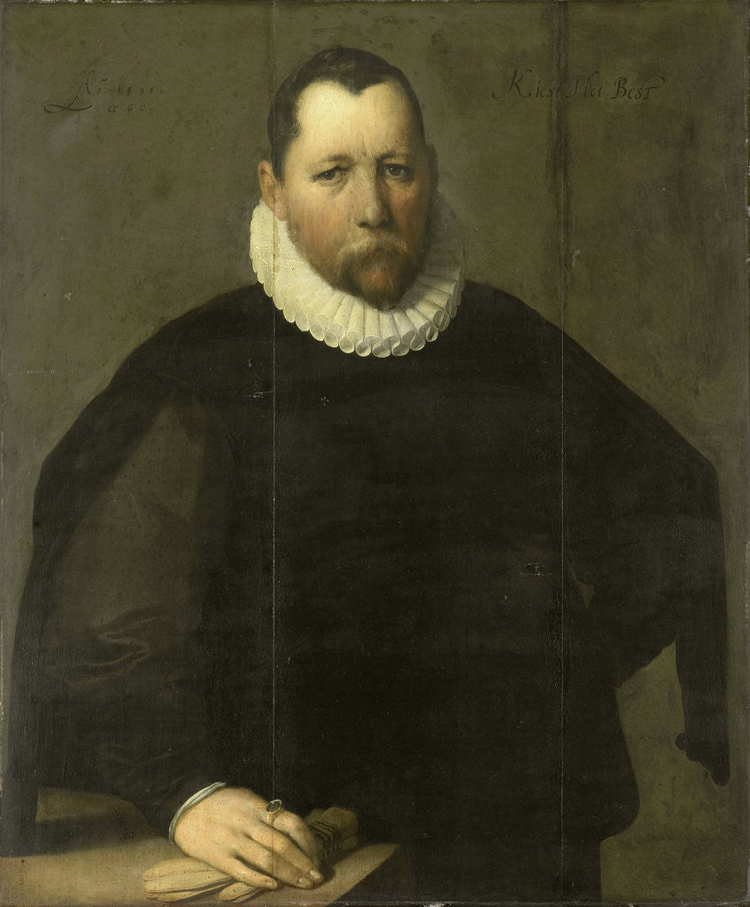 Detail of Portrait of Pieter Jansz Kies, Burgomaster of Haarlem by Cornelis Cornelisz. van Haarlem