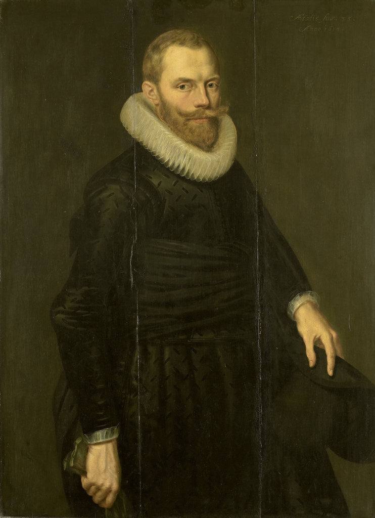Detail of Portrait of Dirck Hasselaer by Cornelis van der Voort