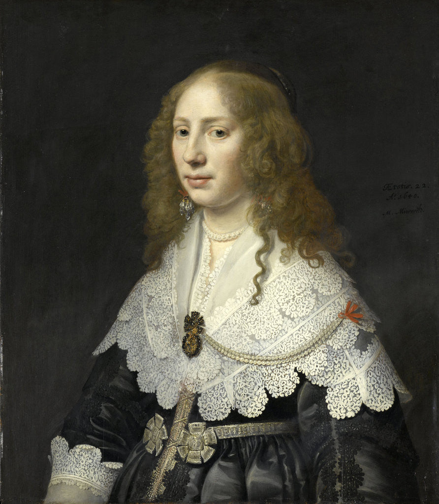 Detail of Portrait of Aegje Hasselaer, Wife of Henrick Hooft by Michiel Jansz van Mierevelt