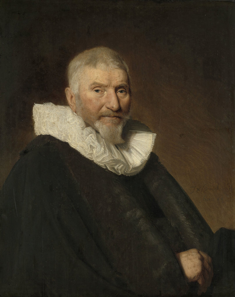 Detail of Portrait of Johan van Schoterbosch, Councilor and Alderman of Haarlem by Johannes Cornelisz. Verspronck