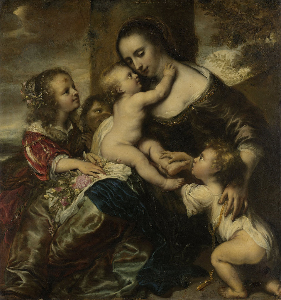 Detail of Portrait of a woman with four children, depicted as Caritas by Jürgen Ovens