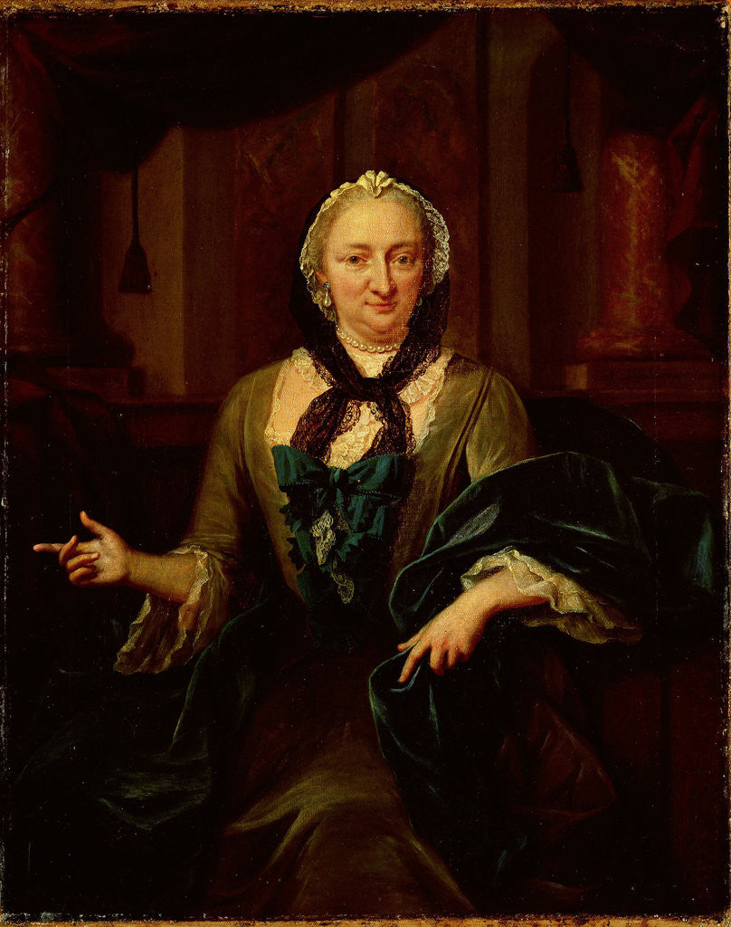 Detail of Portrait of Margaretha Trip, Wife of Hendrik van de Poll by Jan Maurits Quinkhard