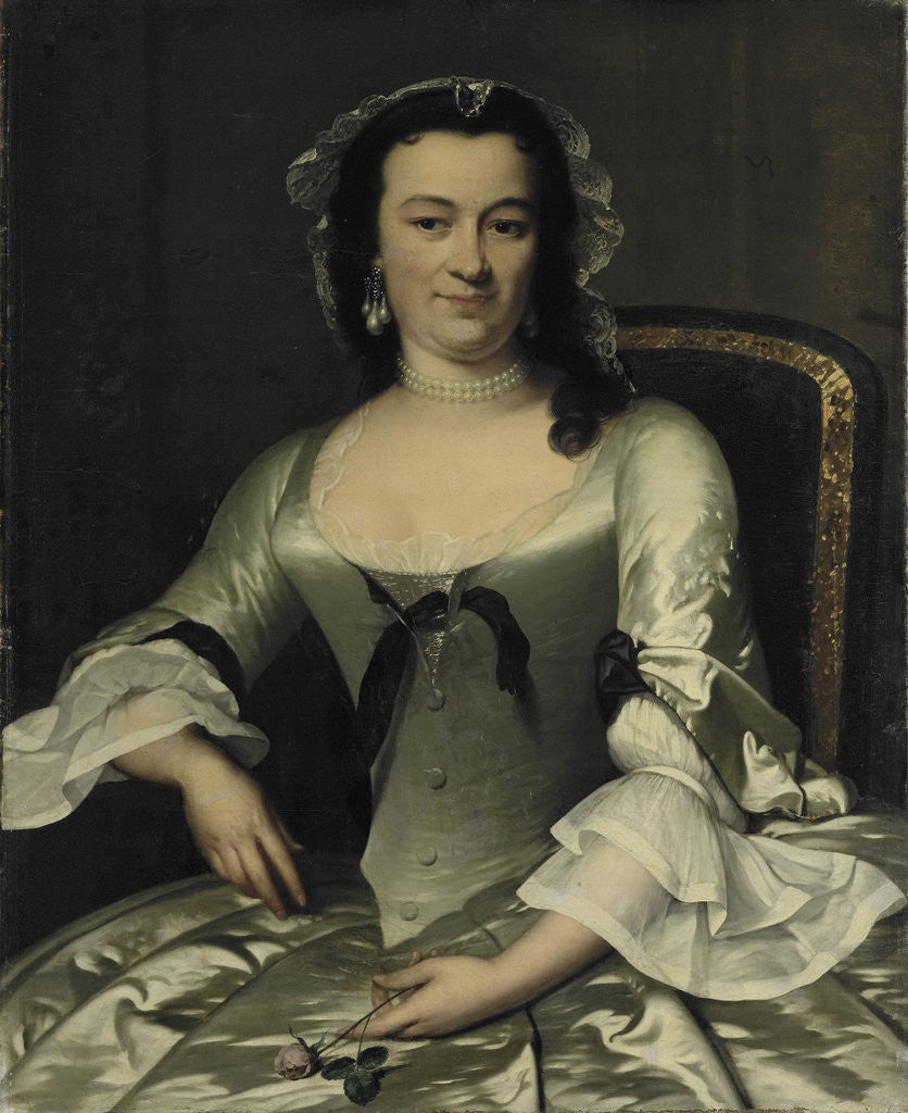 Detail of Portrait of Maria Henriëtte van de Pol, Wife of Willem Sautijn by Frans van der Mijn