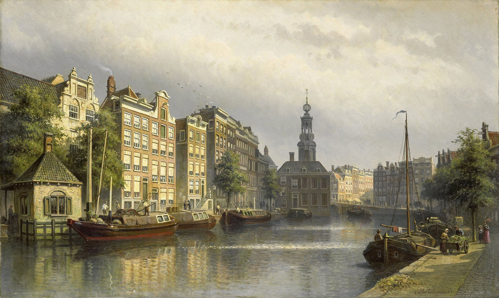 Detail of The Singel, Amsterdam, looking towards the Mint. by Eduard Alexander Hilverdink