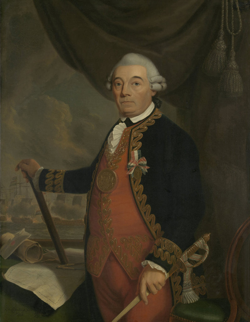 Detail of Portrait of Johan Arnold Zoutman by Cornelis van Cuylenburgh II