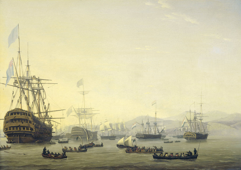 Detail of Council of War aboard The Queen Charlotte Held by Lord Exmouth before the Bombardment of Algiers, 26 August 1816 by Nicolaas Baur