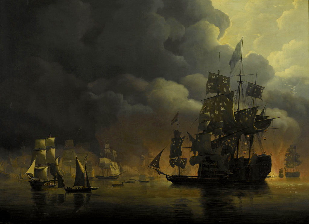 Detail of Bombardment of Algiers by the Anglo-Dutch Fleet under Lord Exmouth and Vice-Admiral Jonkheer Theodorus Frederik van Capellen, 27 August 1816 by Nicolaas Baur