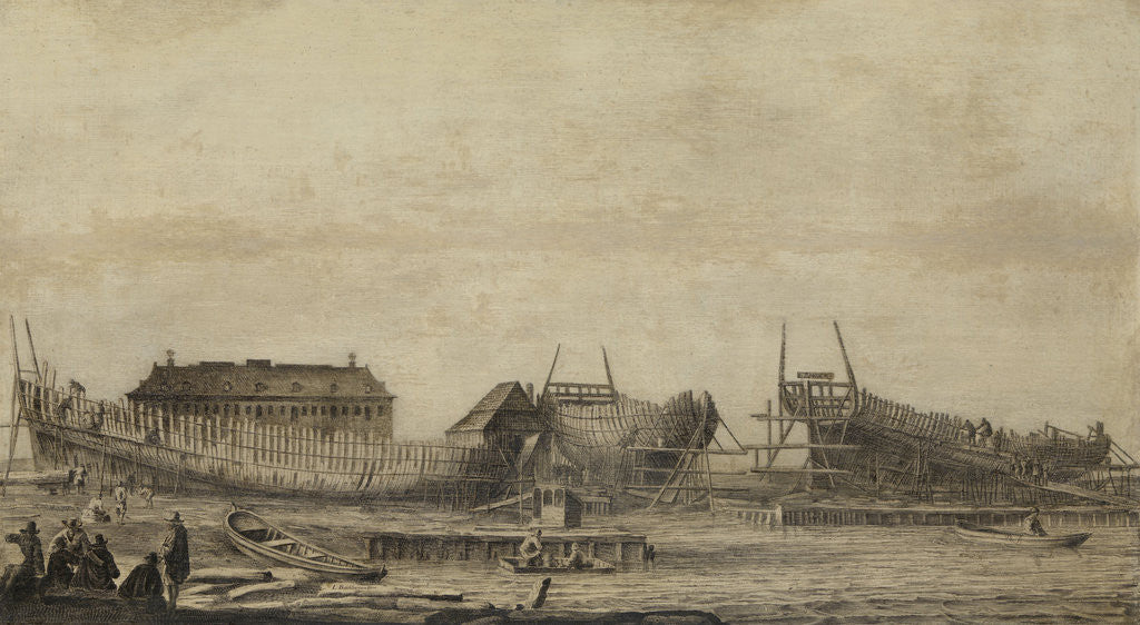 Detail of Shipyard of the Admiralty of Amsterdam, The Netherlands by Ludolf Bakhuysen