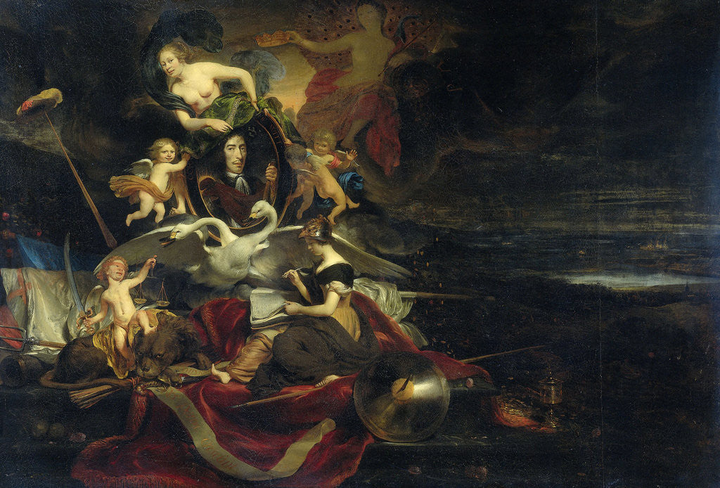 Detail of Allegorical Representation of the Expedition to Chatham in 1667, with a Portrait of Cornelis de Witt by Cornelis Bisschop