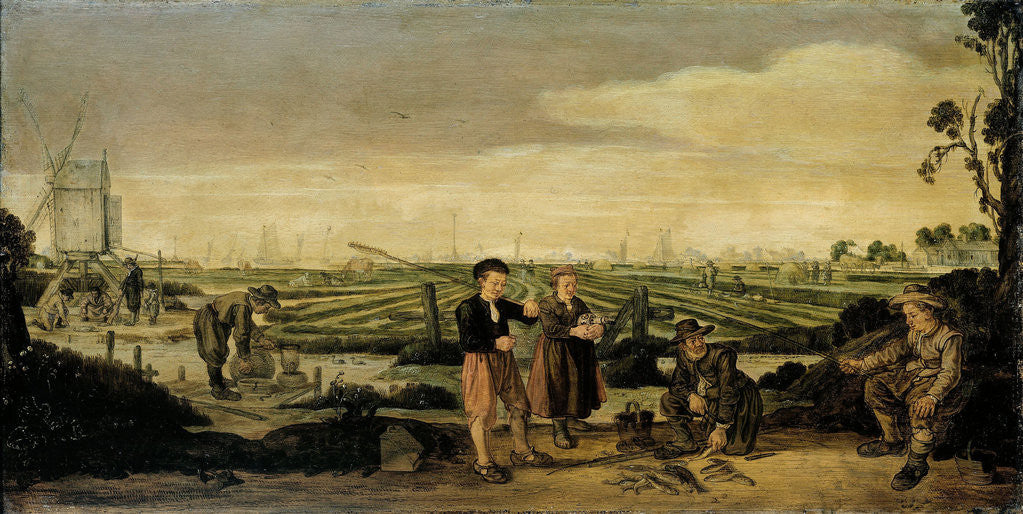 Detail of Fishermen and Farmers by Arent Arentsz.