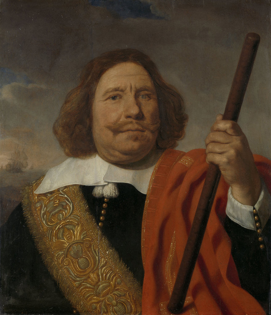 Detail of Portrait of Egbert Meeuwsz Cortenaer, Lieutenant-Admiral of the Meuse by Bartholomeus van der Helst