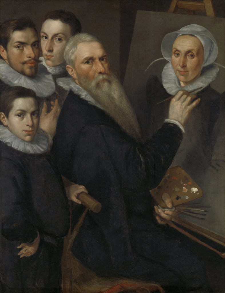 Detail of Self Portrait of the Painter with his Family by Jacob Willemsz. Delff I