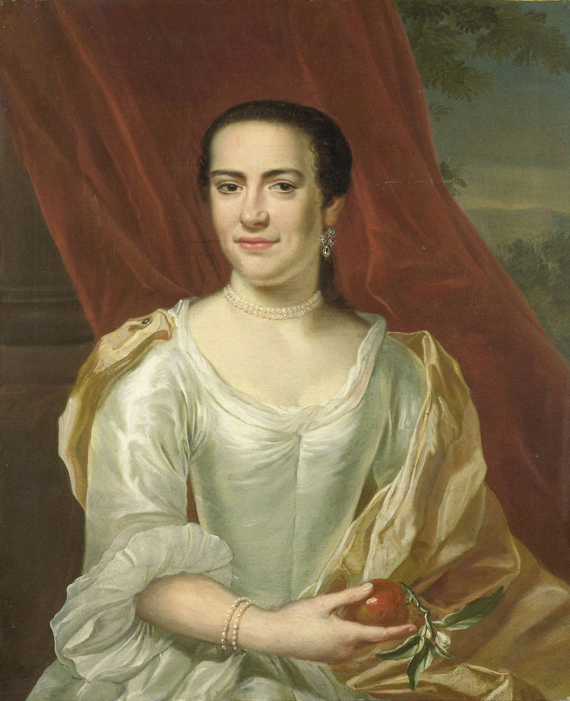 Detail of Portrait of Margaretha Leuveling, Wife of Justus Tjeenk by Herman Frederik van Hengel