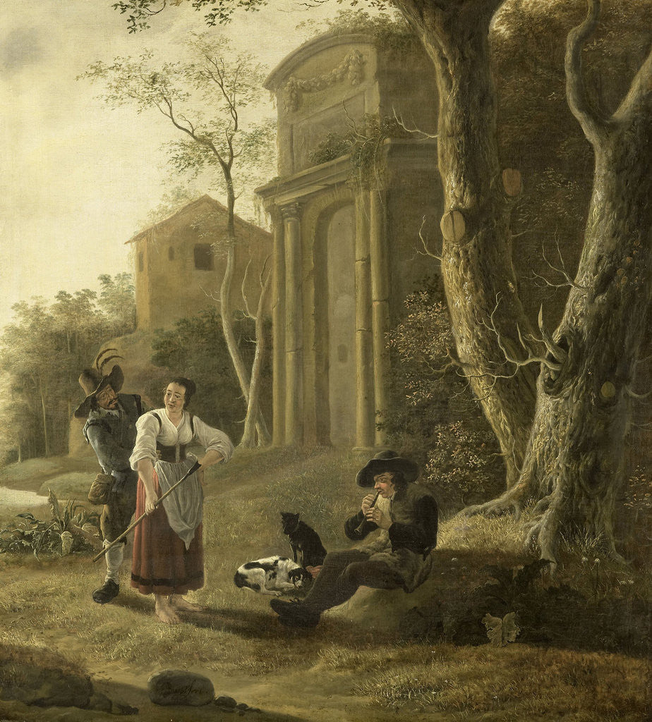 Detail of The Piper (Shepherd Scene with Shawm Player by Jan Baptist Wolfaerts