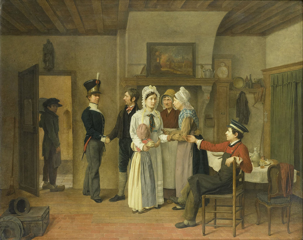 Detail of The Soldier's Farewell by Charles van Beveren