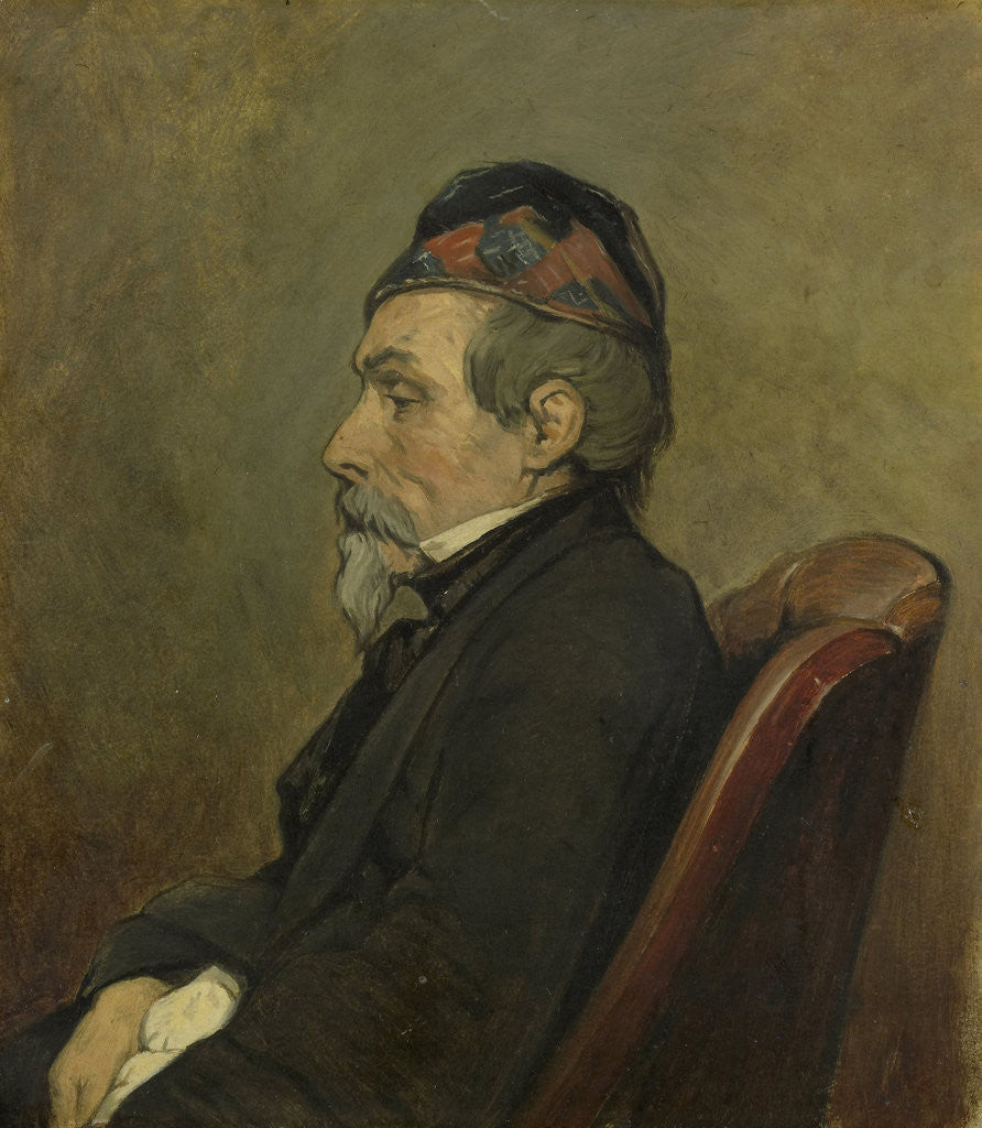 Detail of Portrait of Johan-Hendrick-Louis Meyer, Marine Painter by Jan Weissenbruch