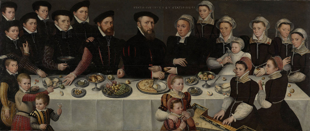 Detail of Family Portrait of Pierre de Moucheron, Merchant in Middelburg and Antwerp, his Wife Isabeau de Gerbier, their eighteen Children, their Son-in-Law Allard de la Dale and first Grandchild by Anonymous