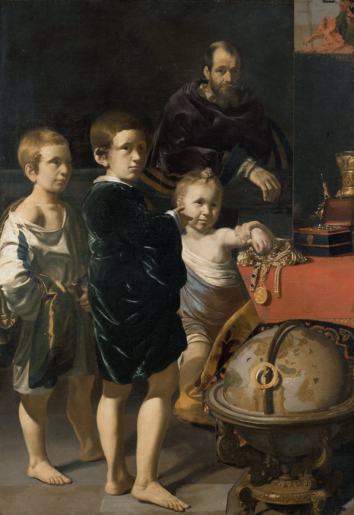 Detail of Portrait of three Children and a Man by Thomas de Keyser