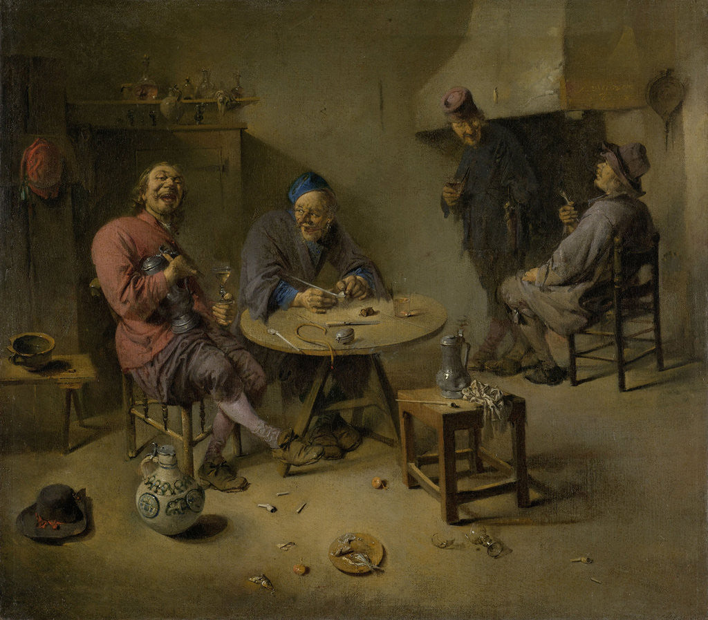 Detail of The Public Room at an Inn by Abraham Diepraam
