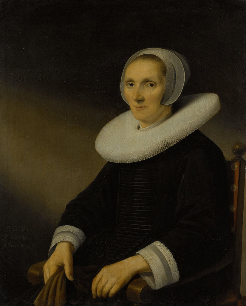 Detail of Portrait of a woman, probably Jacobmina de Grebber by Anthonie Palamedesz.