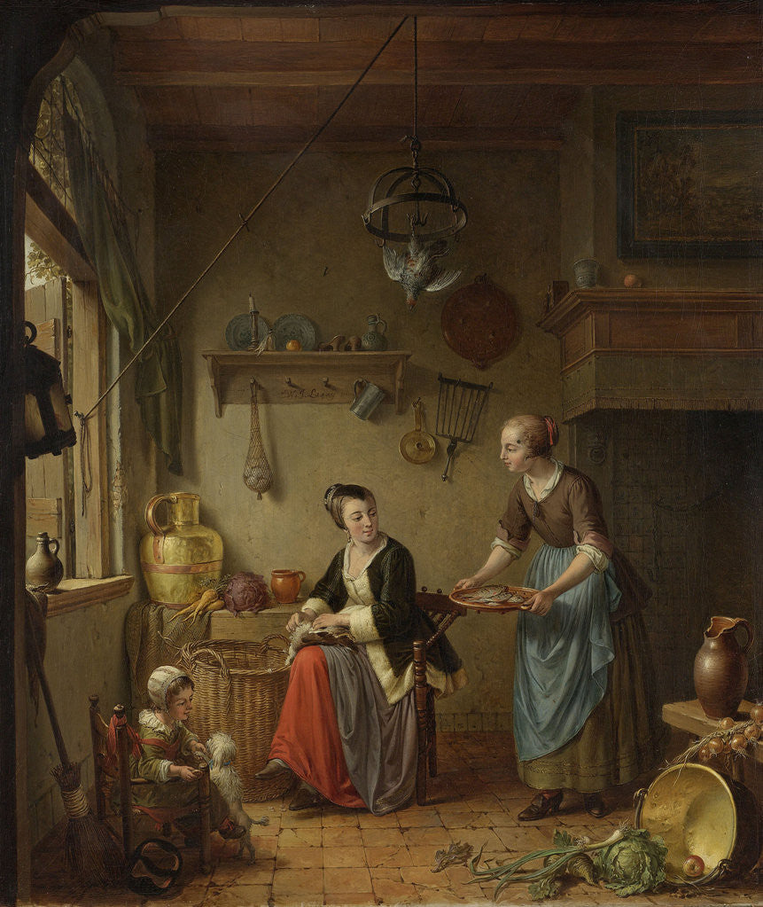 Detail of Kitchen Scene by Willem Joseph Laquy