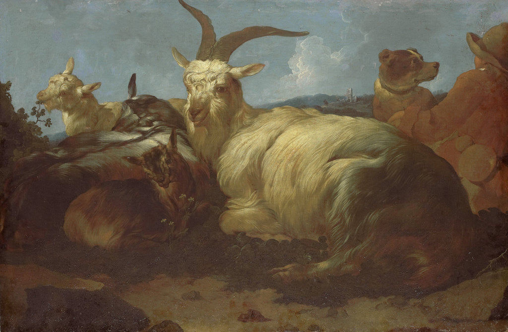 Detail of A Goatherd Watching his Animals by Johann Melchior Roos
