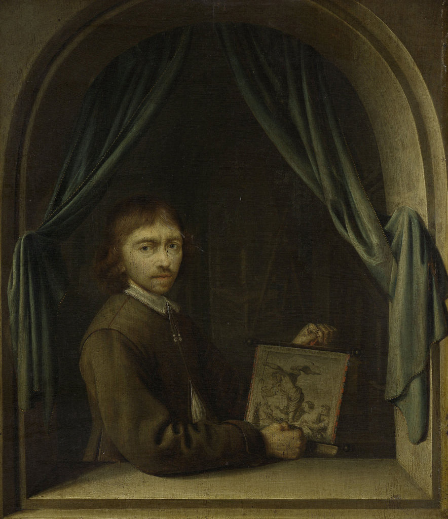 Detail of Portrait of a Painter by Pieter Cornelisz. van Egmondt