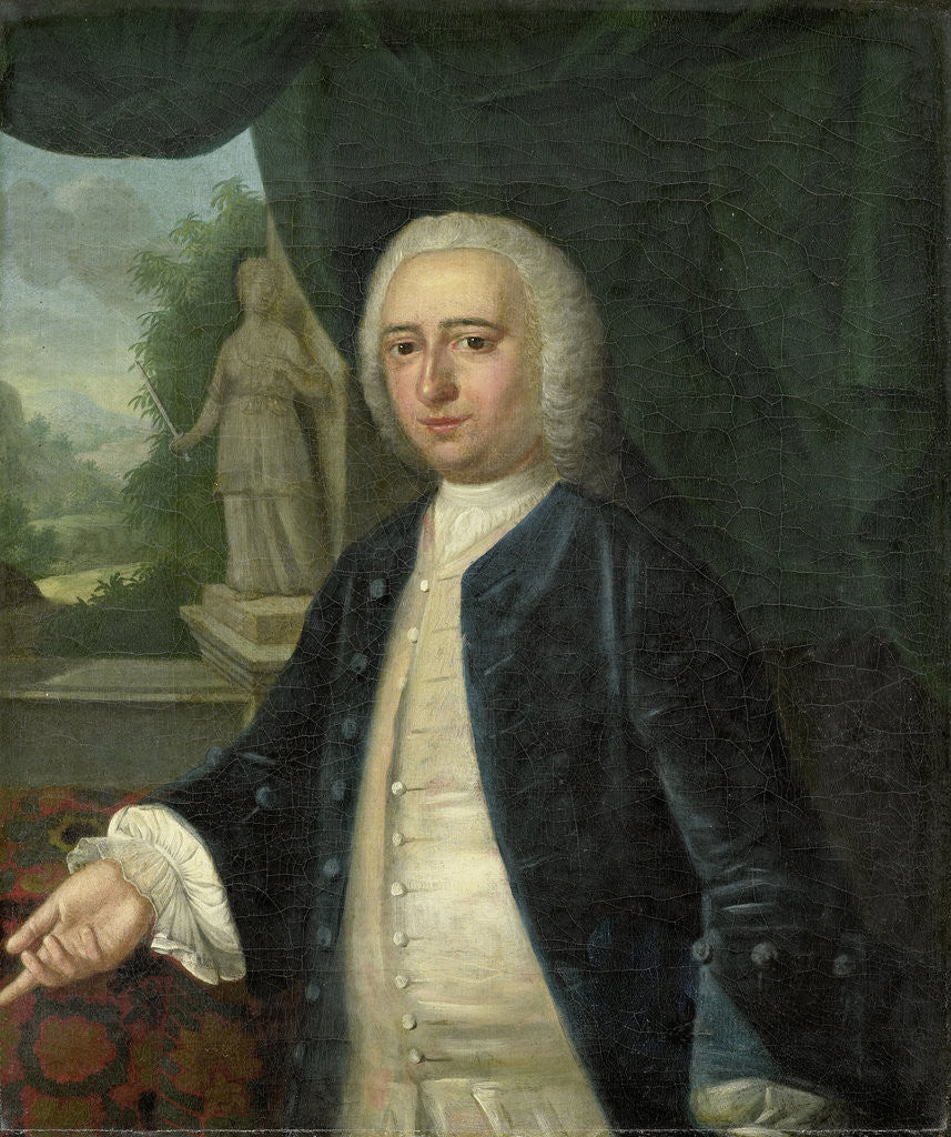 Detail of Portrait of Johan Willem Parker, Lord of Saamslag, Geersdijk, Wissekerke, Cats and Soelekerke, Burgomaster of Middelburg, Deputy of Walcheren in Zeeland, The Netherlands by Jacob Jan Nachenius