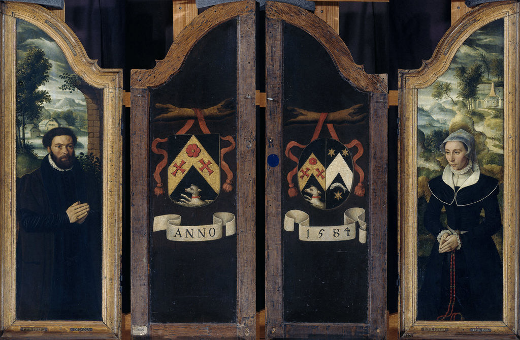 Detail of Two Wings of a Triptych with the Portraits of Julien de Brouckere and his Wife Elisabeth Canneel by Anonymous