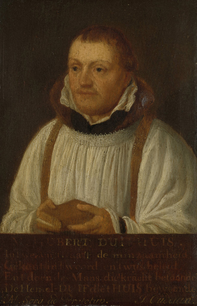Detail of Portrait of Huybert Duyfhuys, Minister of St Jacobskerk in Utrecht, The Netherlands by Hendrick Martensz. Sorgh